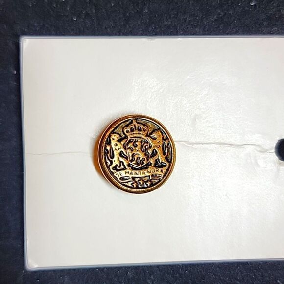 Streamline Vintage Black Gold Round Metal Button K2034 - Picture 6 of 8